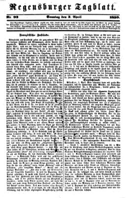 Regensburger Tagblatt Sonntag 3. April 1859