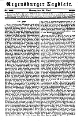 Regensburger Tagblatt Monday 18. April 1859