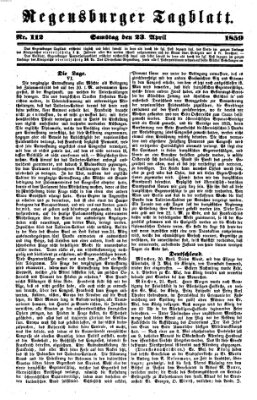 Regensburger Tagblatt Samstag 23. April 1859