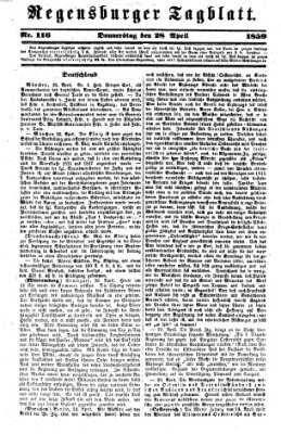 Regensburger Tagblatt Donnerstag 28. April 1859