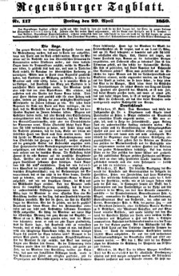 Regensburger Tagblatt Freitag 29. April 1859