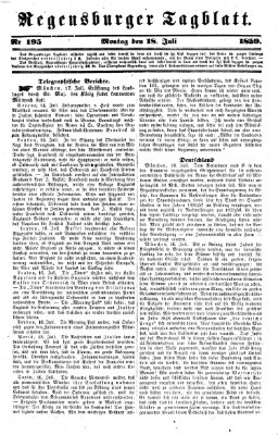 Regensburger Tagblatt Montag 18. Juli 1859