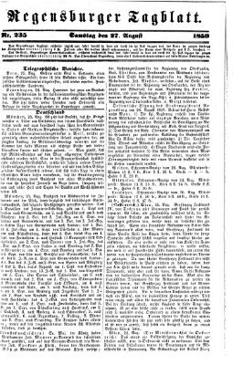 Regensburger Tagblatt Samstag 27. August 1859