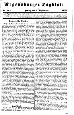 Regensburger Tagblatt Freitag 2. September 1859