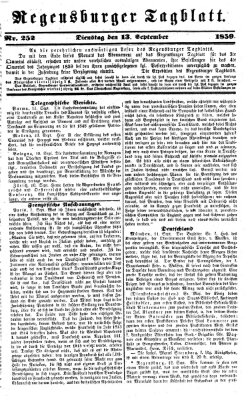 Regensburger Tagblatt Dienstag 13. September 1859