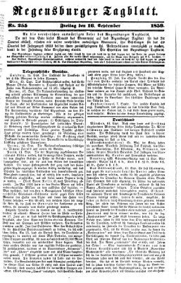 Regensburger Tagblatt Freitag 16. September 1859