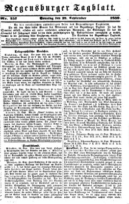 Regensburger Tagblatt Sonntag 18. September 1859