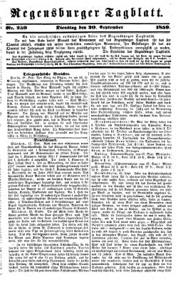 Regensburger Tagblatt Dienstag 20. September 1859