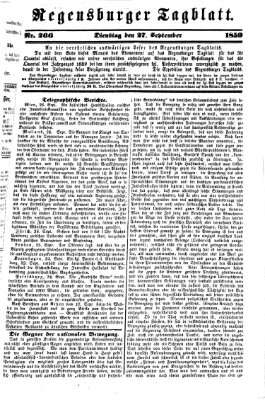 Regensburger Tagblatt Dienstag 27. September 1859