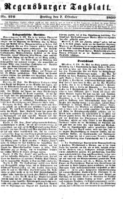 Regensburger Tagblatt Freitag 7. Oktober 1859