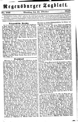 Regensburger Tagblatt Dienstag 11. Oktober 1859