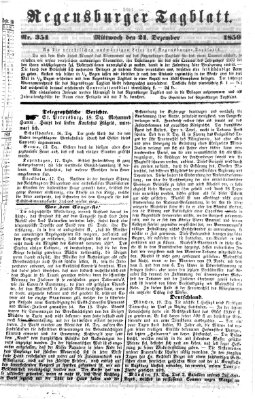 Regensburger Tagblatt Mittwoch 21. Dezember 1859