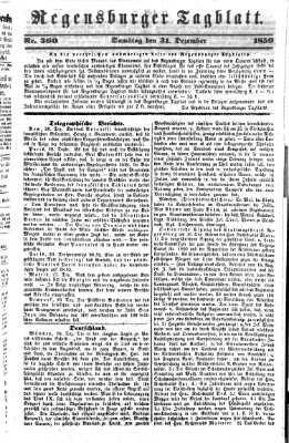 Regensburger Tagblatt Samstag 31. Dezember 1859