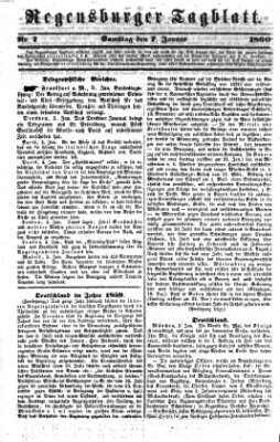 Regensburger Tagblatt Samstag 7. Januar 1860