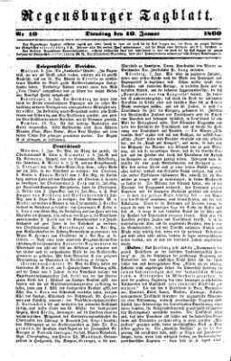 Regensburger Tagblatt Dienstag 10. Januar 1860