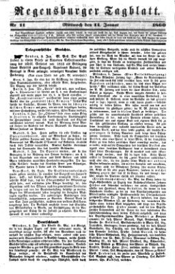 Regensburger Tagblatt Mittwoch 11. Januar 1860