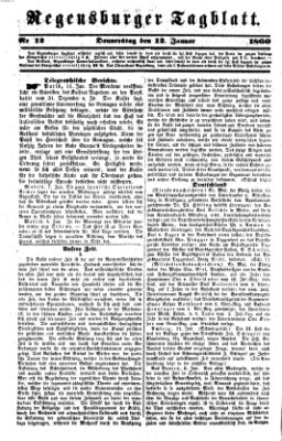 Regensburger Tagblatt Donnerstag 12. Januar 1860