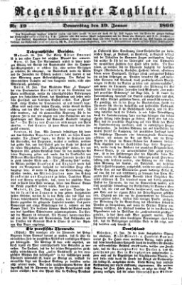 Regensburger Tagblatt Donnerstag 19. Januar 1860