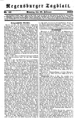 Regensburger Tagblatt Sonntag 12. Februar 1860