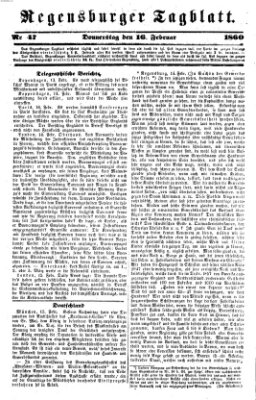 Regensburger Tagblatt Donnerstag 16. Februar 1860