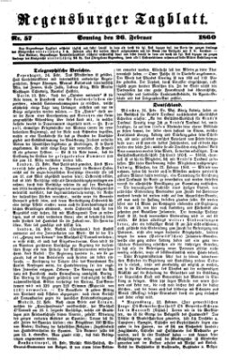 Regensburger Tagblatt Sonntag 26. Februar 1860