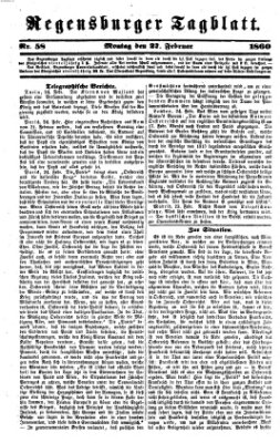 Regensburger Tagblatt Montag 27. Februar 1860