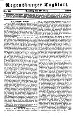 Regensburger Tagblatt Samstag 10. März 1860