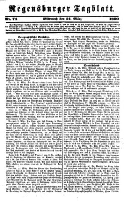 Regensburger Tagblatt Mittwoch 14. März 1860