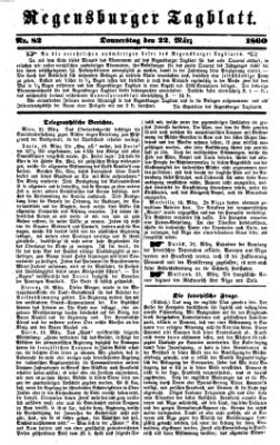 Regensburger Tagblatt Donnerstag 22. März 1860