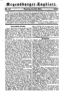 Regensburger Tagblatt Samstag 24. März 1860