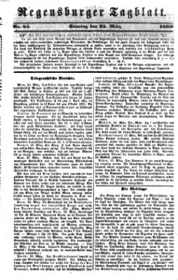 Regensburger Tagblatt Sonntag 25. März 1860