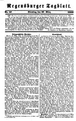 Regensburger Tagblatt Dienstag 27. März 1860