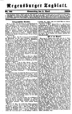 Regensburger Tagblatt Donnerstag 5. April 1860