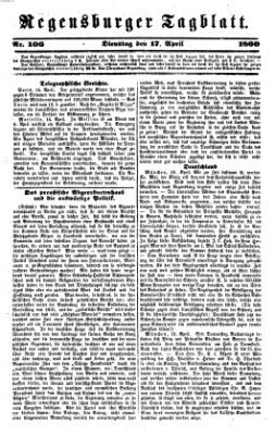 Regensburger Tagblatt Dienstag 17. April 1860