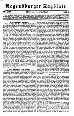 Regensburger Tagblatt Mittwoch 18. April 1860