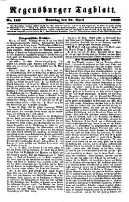 Regensburger Tagblatt Samstag 21. April 1860