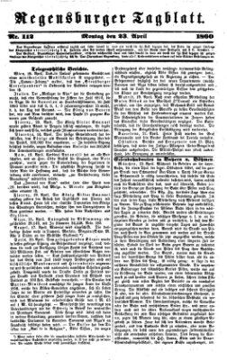 Regensburger Tagblatt Montag 23. April 1860