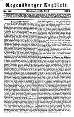 Regensburger Tagblatt Dienstag 24. April 1860