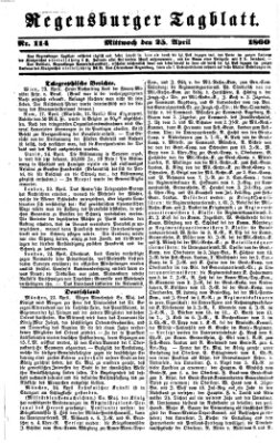 Regensburger Tagblatt Mittwoch 25. April 1860