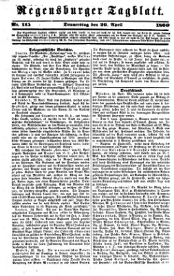 Regensburger Tagblatt Donnerstag 26. April 1860