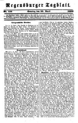 Regensburger Tagblatt Sonntag 29. April 1860