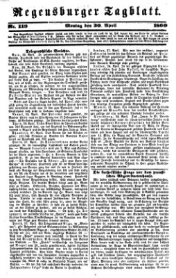 Regensburger Tagblatt Montag 30. April 1860