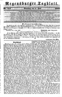 Regensburger Tagblatt Dienstag 5. Juni 1860