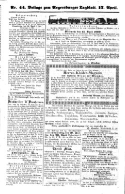 Regensburger Tagblatt Sonntag 17. April 1859