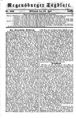 Regensburger Tagblatt Mittwoch 18. Juli 1860