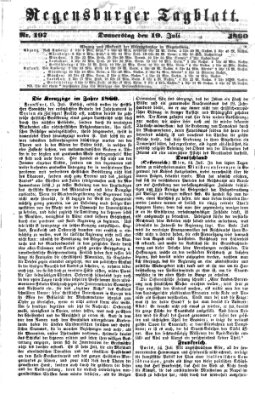 Regensburger Tagblatt Donnerstag 19. Juli 1860