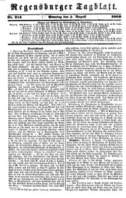 Regensburger Tagblatt Sonntag 5. August 1860