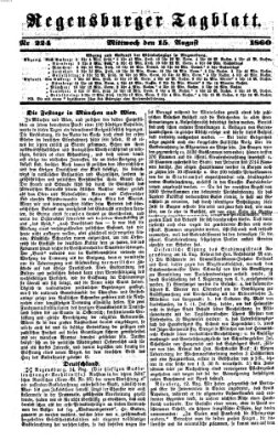 Regensburger Tagblatt Mittwoch 15. August 1860