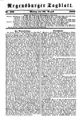 Regensburger Tagblatt Montag 20. August 1860