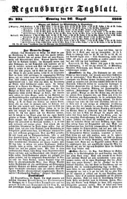 Regensburger Tagblatt Sonntag 26. August 1860